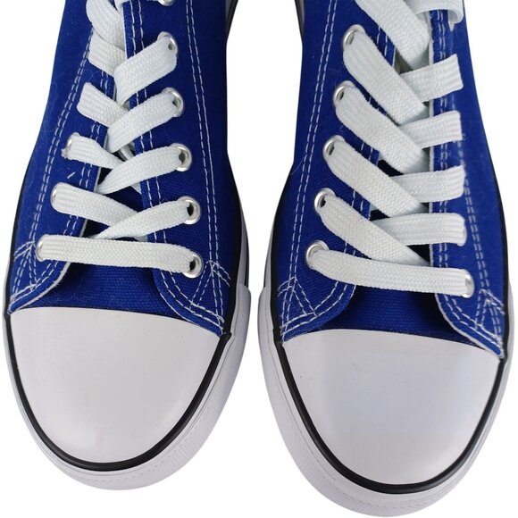 EPIC STEP LOW TOP DENIM CANVAS CASUAL LACE UP SNEAKERS WOMEN SIZE 9 BLUE WHITE - Picture 4 of 9
